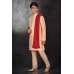 Peach Traditional Boys Kurta Stole Set Peach Traditional Boys Kurta Stole Set