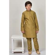 Boys Gold Kurta Pajama