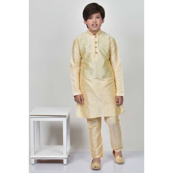Gold Boys Eid Kurta Pajama Pakistani Suit
