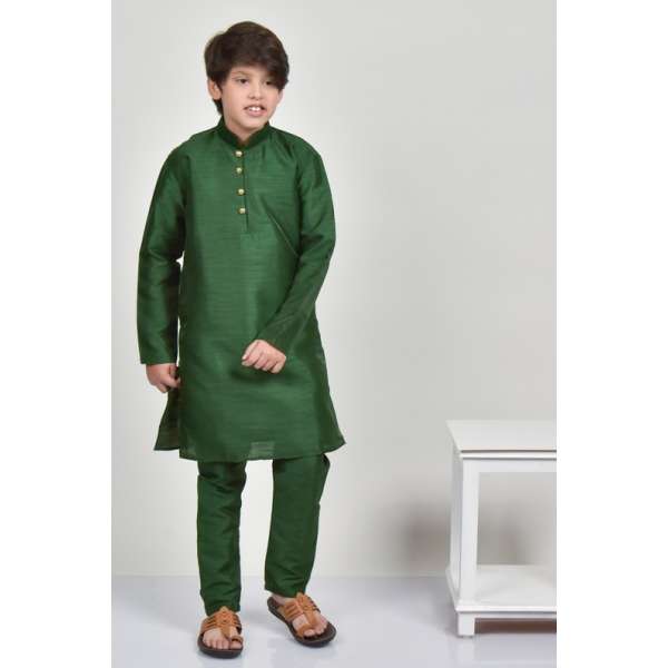 Dark Green Indian Boys Kurta Pajama