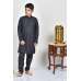 Black Jacquard Pakistani Boys Kurta Pajama