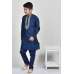 Boys Gold Embroidered Navy Blue Kurta Payjama