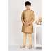Stylish Gold Embroidered Kurta Pajama for Boys