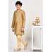 Stylish Gold Embroidered Kurta Pajama for Boys