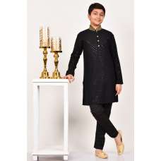 Black Stylish Formal Kids Kurta Pajama