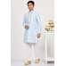 Light Blue Embroidered Kurta White Pajama Boys Suit
