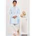 Light Blue Embroidered Kurta White Pajama Boys Suit