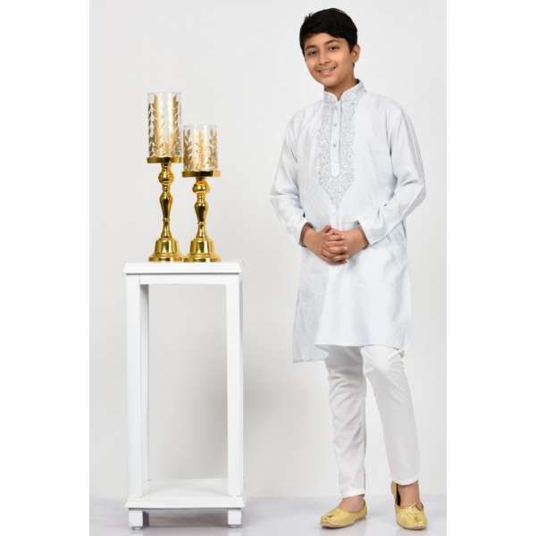 Light Blue Pakistani Boys Fancy Kurta Pajama