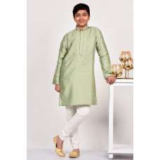 Sage Green Indo-Western Style Boys Kurta Pajama