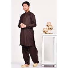 Dark Brown Boys Casual Readymade Kurta Shalwar