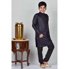 Black Indian Boys Ready To Wear Kurta Pajama
