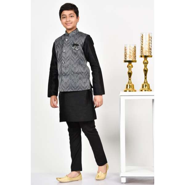 Dark Grey Fancy Waistcoat for Boys