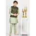 Green Indian Designer Kids Waistcoat
