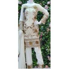 WHITE READY TO WEAR CHIFFON EMBROIDERED PAKISTANI SALWAR SUIT