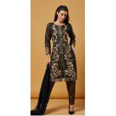 Black Gold Pakistani Ladies Party Wear Designer Suit 