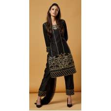 Black Designer Embroidered Pakistani Style Suit