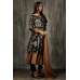 Black Printed Flap Style Dress Pakistani Designer Party Dress