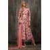 Peach Floral Printed Circular Dress Indian Ethnic Party Suit