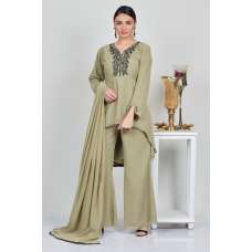 Lime Green Short Kurti Style Palazzo Suit