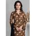 Brown & Black Crepe Printed Readymade Salwar Suit