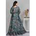 Charcoal Grey Printed Long Dress Party Wear Gown