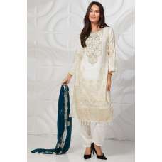 Cream Embroidered Indian Traditional Punjabi Dress