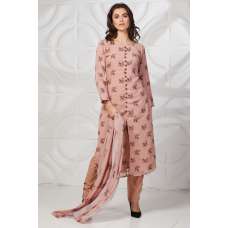 Peach Floral Printed Pakistani Style Salwar Kameez Suit