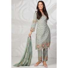 Grey Embroidered Kurti Trouser Festive Suit