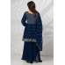 Teal Blue Sequin Party Style Layered Gharara Suit