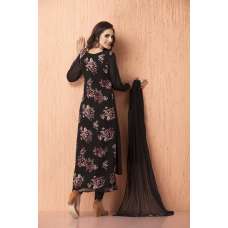 Black Floral Pakistani Readymade Suit