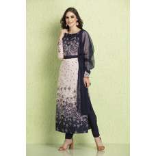 Blue Pink Shirt Dress Indian Outfit Readymade Suit