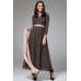 BROWN & PINK PRINTED INDIAN ANARKALI GOWN