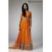 ORANGE FLARED STYLE MENDI WEAR READY MADE ANARKALI DRESS 