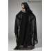 Black Cape Dress Flared Maxi Style Gown