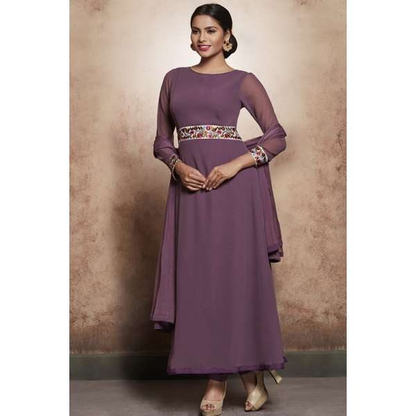 PURPLE ROSE CIRCULAR STYLE READY MADE SALWAR SUIT