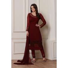 BERRY RED GEORGETTE DESIGNER READY MADE SALWAR SUIT 