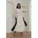 Off White Long Flared Readymade Dress