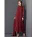 Maroon Long Line Dress Indian Party Suit