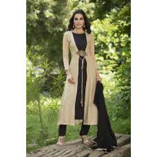 Gold Jacket Style Black Designer Shirt Dress Readymade Suit