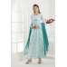 AQUA MARINE FLORAL PRINTED LONG ANARKALI READY MADE SUIT 
