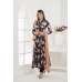 Blue Peach Floral Dress Designer Partywear Readymade
