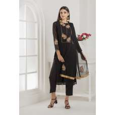 Black Long Dress Indian Party Suit Readymade