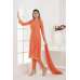 ORANGE SIMPLE STRAIGHT CUT DESIGNER READY MADE SUIT 
