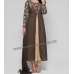 BROWN AND BEIGE A LINE SLIT JACKET STYLE CHURIDAAR SUIT