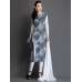 Blue Dress Wrap Printed White Design Readymade 