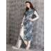 Blue Dress Wrap Printed White Design Readymade 