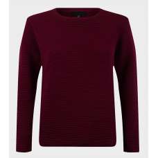 Mens Burgundy Designer Ribbed Jumper