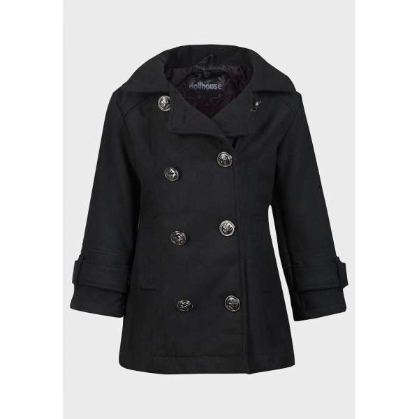 Girls Wool Coat Black Winter Coat