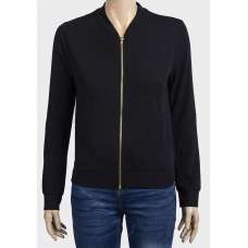 Black Designer Jersey Bomber Jacket