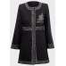 Turkish Coat Black White Collarless A Line Ladies Coat